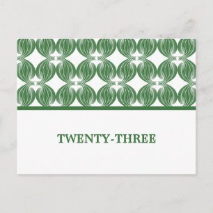 Carte postale Numéro de table Green Modern Deco
