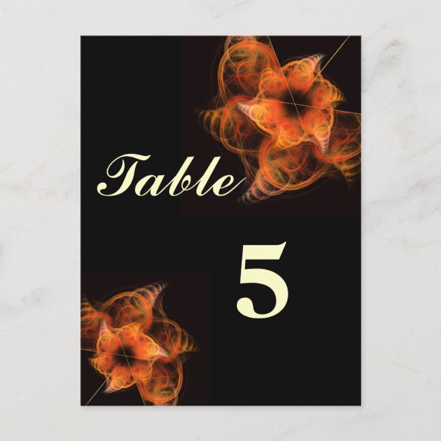 Carte postale Numéro de table Lightworks (Devant)