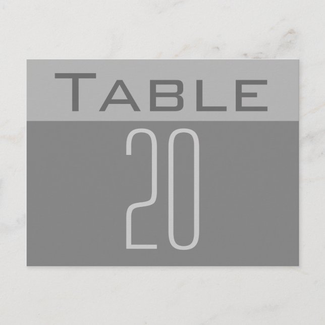 Carte postale Numéro de table minimal (Devant)
