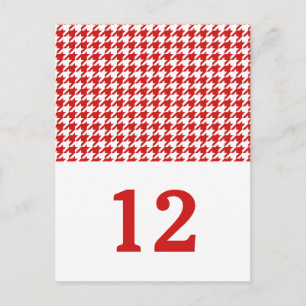 Carte postale Numéro de table Red Houndstooth