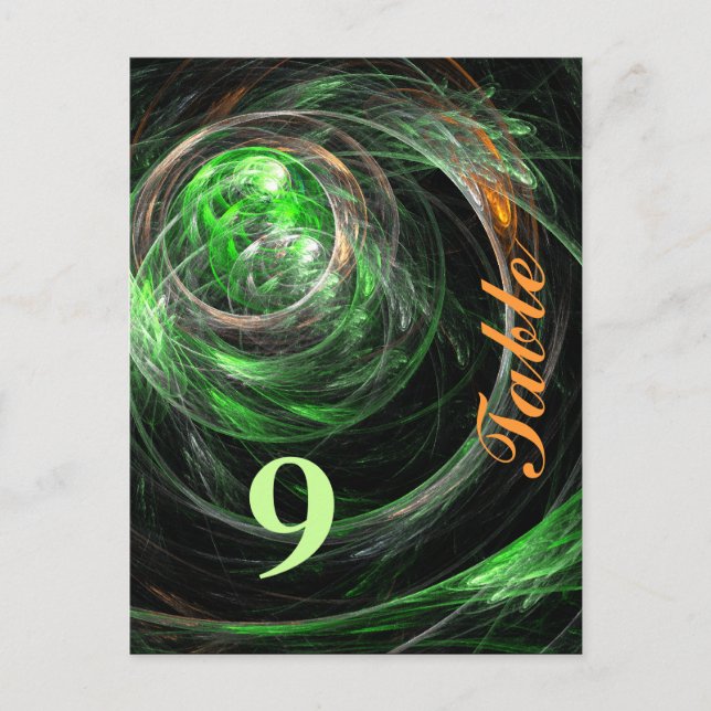 Carte postale Numéro de table verte autour du mond (Devant)