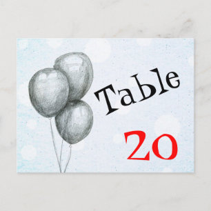 Carte postale Numéro de tableau des ballons