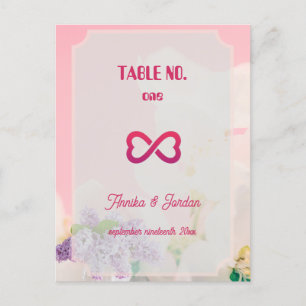 Carte Postale Numéro de tableau faire-part de mariage Art Vintag
