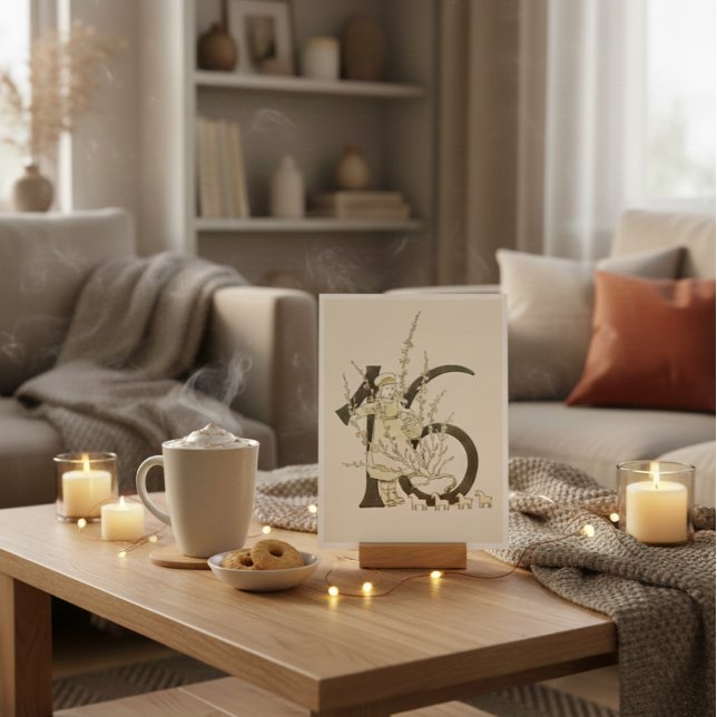 Carte Postale Numéro floral vintage Ottilia Adelborg - 16 (Créateur téléchargé)