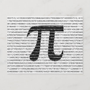 Carte Postale Numéro noir d'origine pi jour symbole mathématique