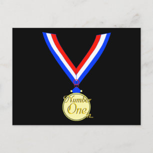 Carte Postale Numéro un médaillé d'or or