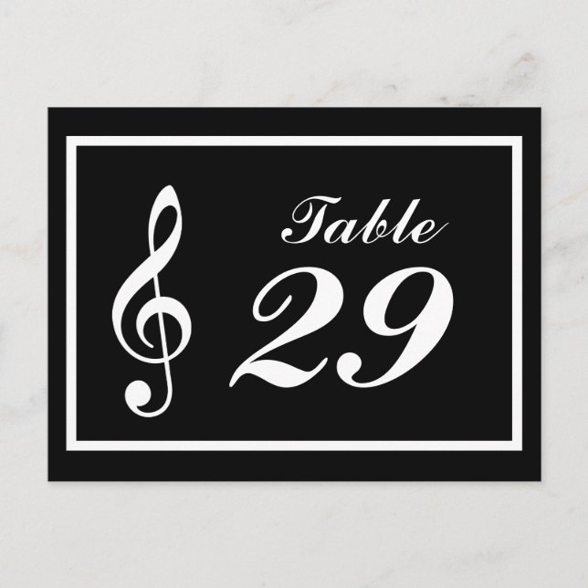 Carte Postale Numéros de tableau de notes musicales (noir / blan (Devant)