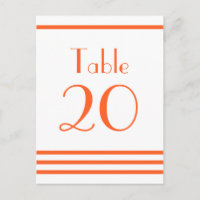 Numéros de tableau des rayures modernes (orange)