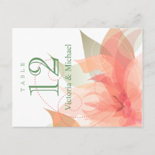 Carte Postale Numéros de tableau - Floral Abstrait - Glace orang