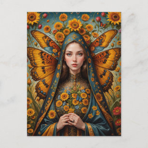Carte Postale Nun de tournesol papillon