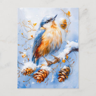 Carte Postale Nuthatch eurasien dans la peinture impressionniste
