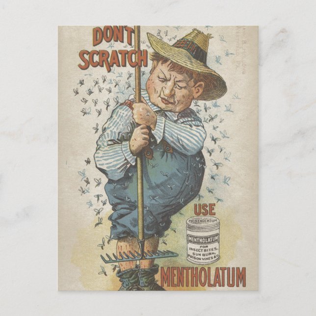 Carte Postale N'utilisez pas de cratch Mentholatum Ephemera (Devant)