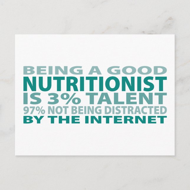 Carte Postale Nutritionniste 3% Talent (Devant)