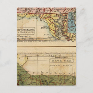 Carte Postale NY, NJ, Pa, Del, Md