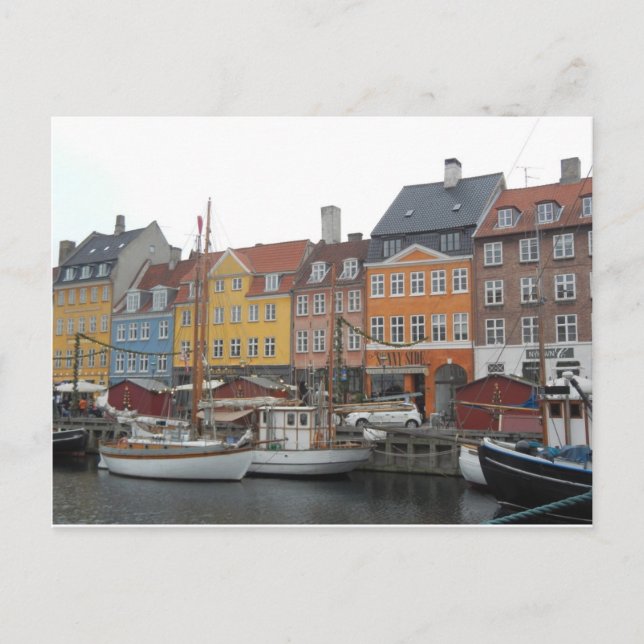 Carte Postale Nyhaven Bateaux et Canal Copenhague Danemark (Devant)