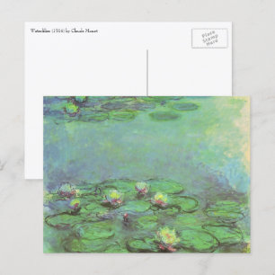 Carte Postale Nymphéas par Claude Monet, Impressionnisme Vintage