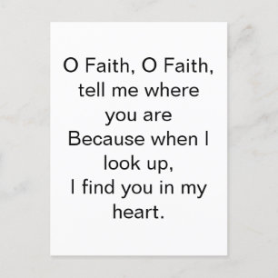 Carte Postale O Citation inspirante de foi