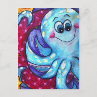 Carte Postale O est pour Octopus