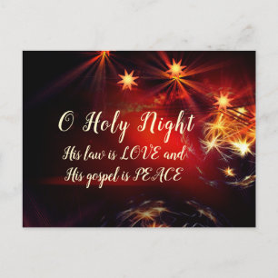 Carte Postale Ô nuit sainte, sa loi est AMOUR, Noël Carol