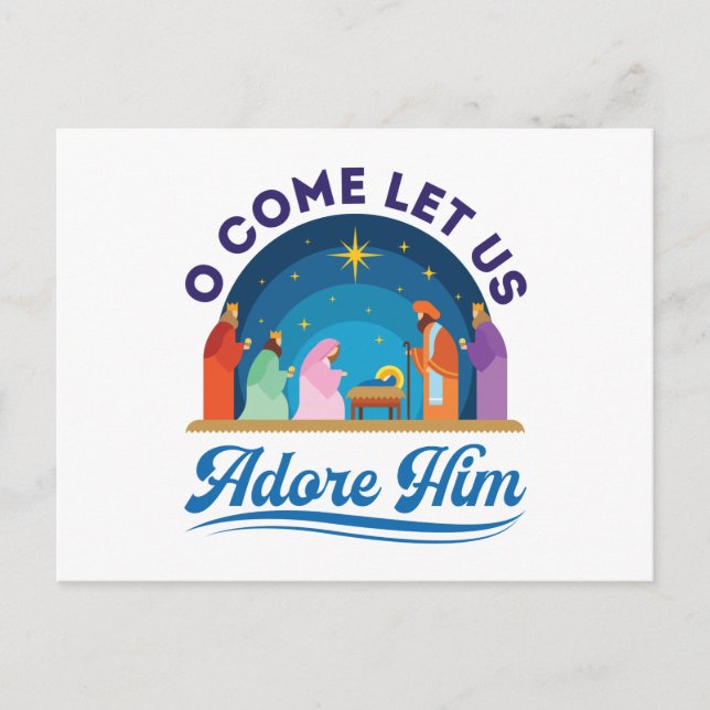 Carte Postale O Venez Laissez-Nous L'Adorer Noël Christian Jésus (Devant)