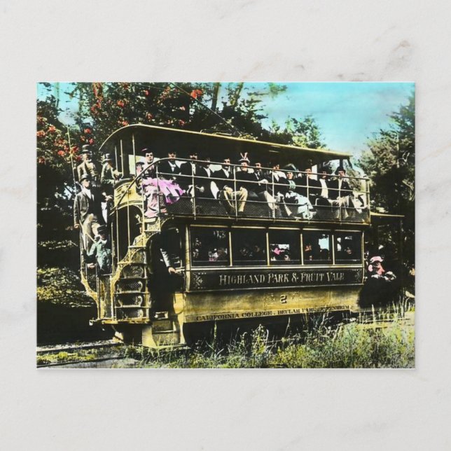 Carte Postale Oakland California Double Decker Streetcar (Devant)