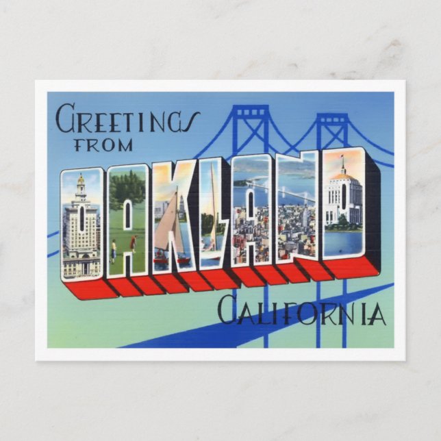 Carte postale Oakland, Californie Big Letters (Devant)