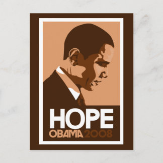 Carte Postale Obama - Hope Dark Brown Postcard