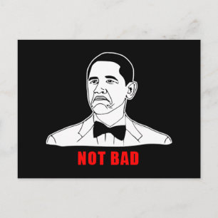 Carte Postale Obama n'est pas un mauvais mème de rage face comic