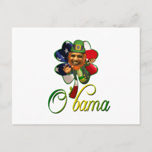 Carte Postale Obama Saint Patrick's Day Spirit