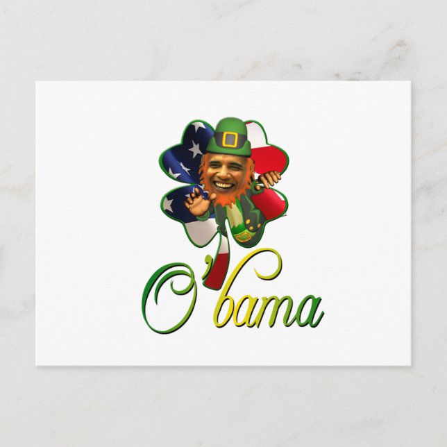 Carte Postale Obama Saint Patrick's Day Spirit (Devant)