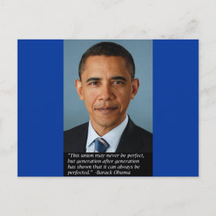 Carte Postale Obama sur la perfection de l'Union