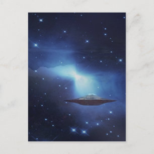 Carte Postale Objet volant UFO dans l'espace
