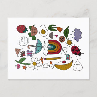 Carte postale Objets aléatoires amusants