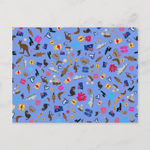 Carte Postale objets australiens, ce qui est célèbre en Australi