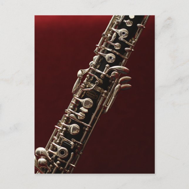 Carte Postale Oboe - instrument de musique en bois à double rose (Devant)
