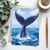 Observation de baleines | Aquarelle d'océan bleu