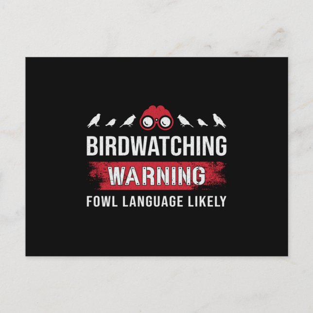 Carte Postale Observation des oiseaux Langue Fowl Avertissement  (Devant)