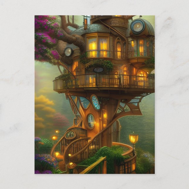 Carte Postale Observatoire Steampunk Treehouse (Devant)