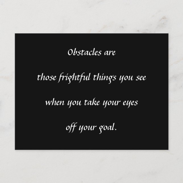 Carte Postale Obstacles (Devant)