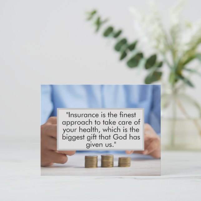 Carte Postale Obtenez une assurance maintenant pour le bien de v (Debout devant)