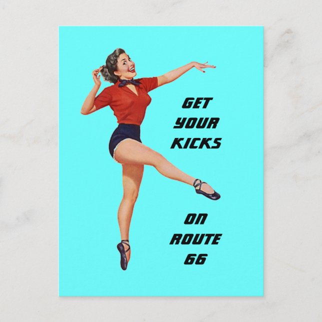 Carte Postale Obtenez Vos Kicks Sur La Route 66 -  (Devant)