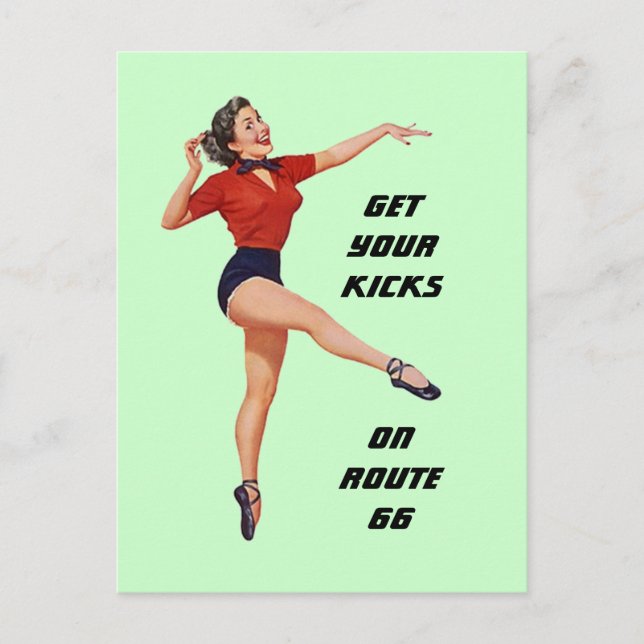 Carte Postale Obtenez Vos Kicks Sur La Route 66 -  (Devant)
