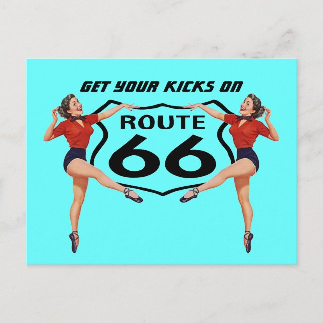 Carte Postale Obtenez Vos Kicks Sur La Route 66 -  (Devant)
