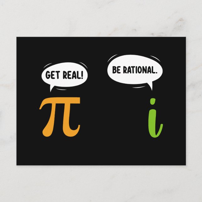 Carte Postale Obtenir Réel Être Rationnel Funky Math Pi Geek Jou (Devant)