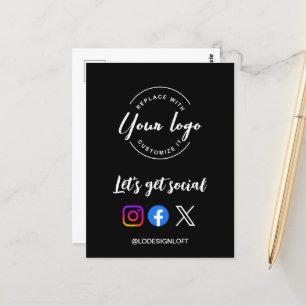Carte Postale Obtenons social code QR site web promotionnel
