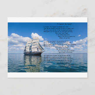 Carte Postale O'Capitaine, Mon Capitaine par : Walt Whitman