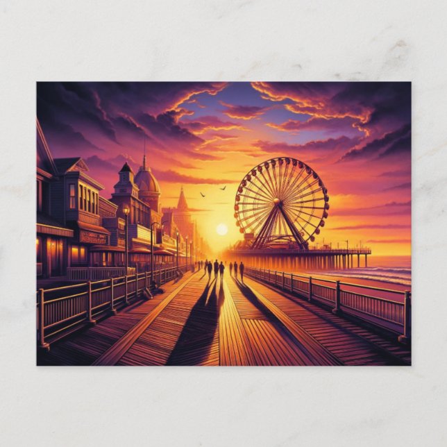 Carte Postale Ocean City, Maryland Heure d'or (Devant)