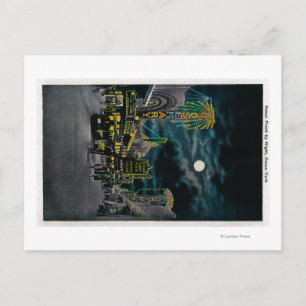 Carte Postale Ocean Front à la nuit, Ocean Park