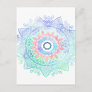 Carte Postale Ocean-madala. aqua bleu rose