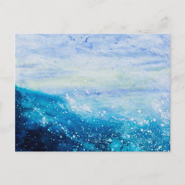 Carte Postale Ocean wave painting, sea foam (Devant)